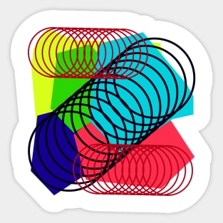 Modern rings abstract Sticker